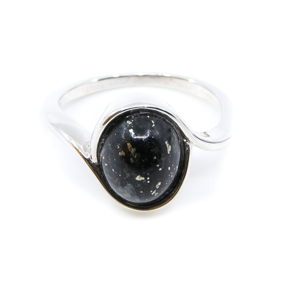 Schweizer Stein Ring oval, Nolla Pyrit