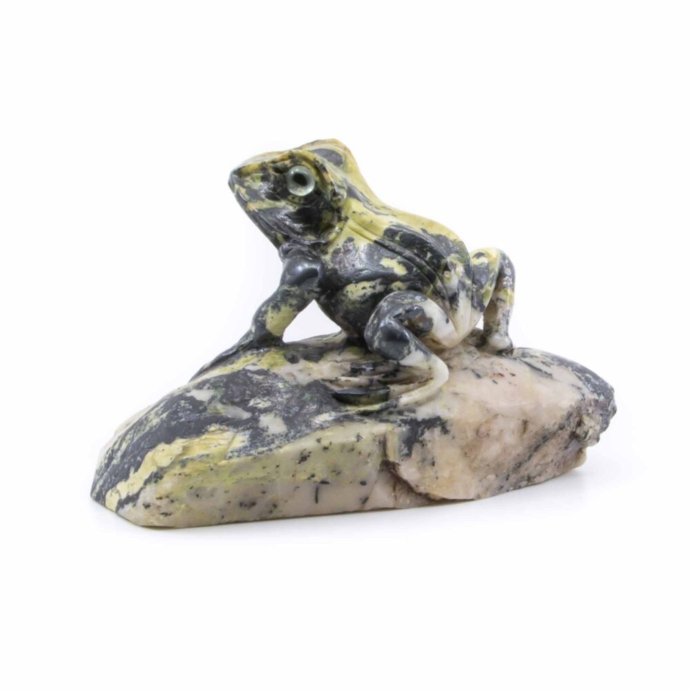 Tierfiguren, Frosch aus Serpentin,