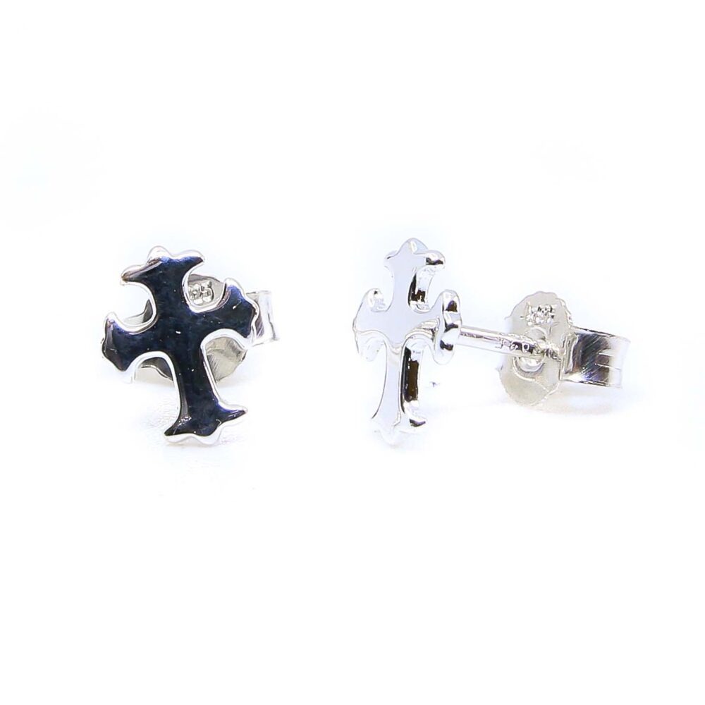 Ohrstecker Kreuz 925 Silber