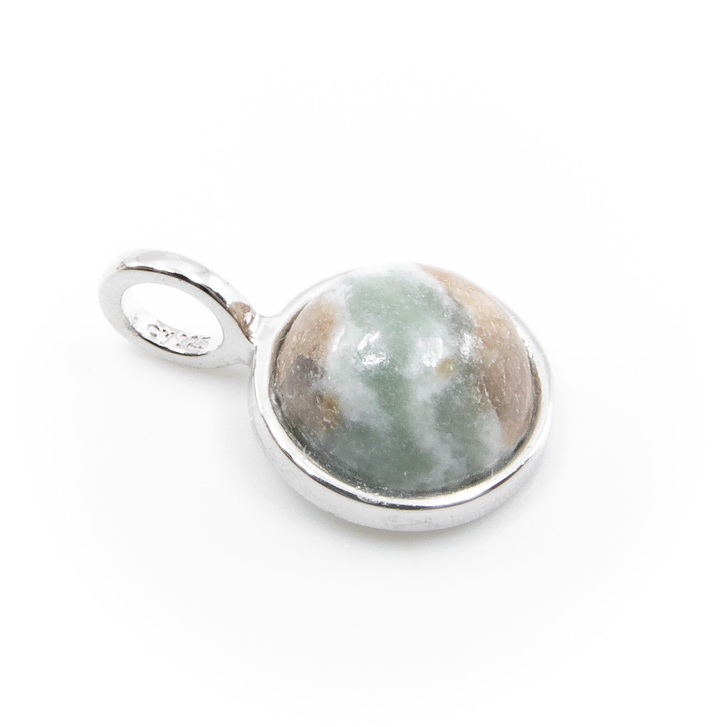 Anhänger Granat in Diopsidfels 8mm