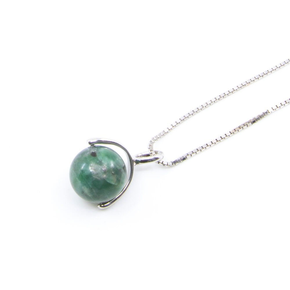 Kugelanhänger Allalin-Gabbro 10mm mit Kette 42cm