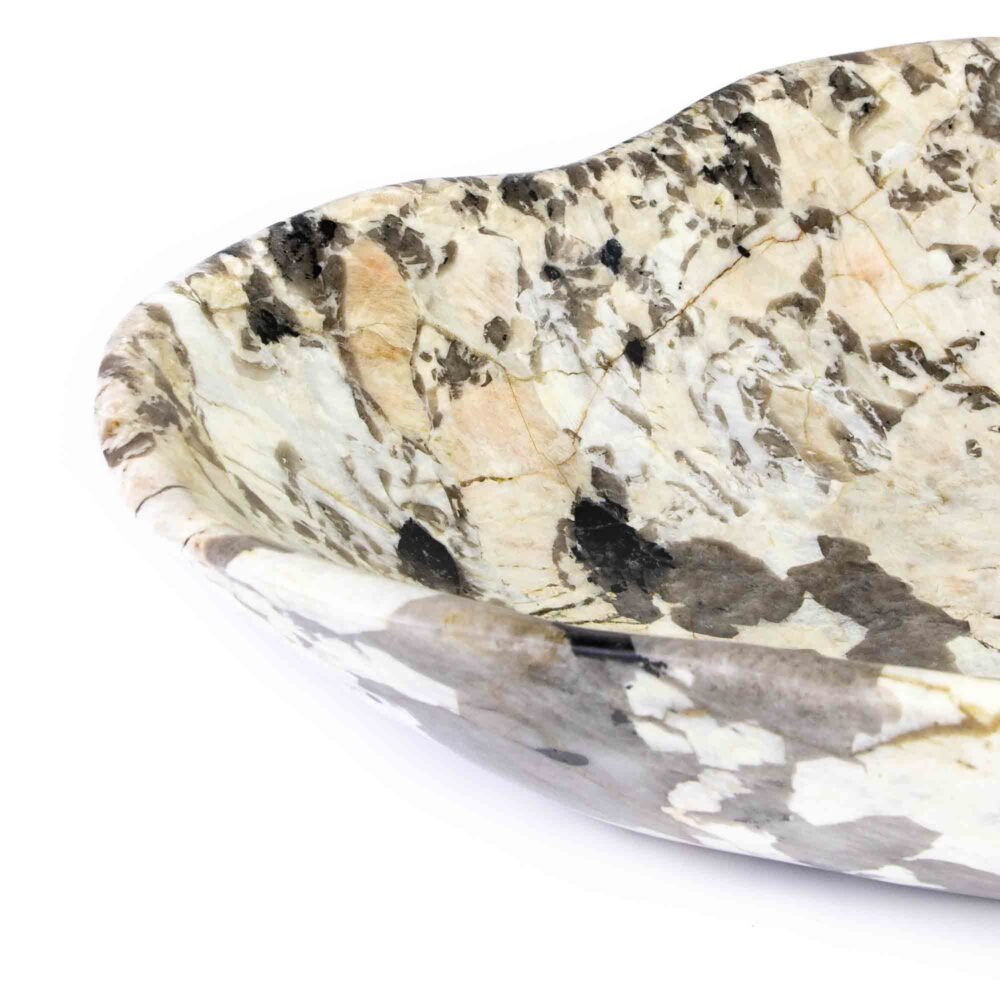 Stein Schale Pegmatit Rauchquarz Turmalin Feldspat – Bild 2