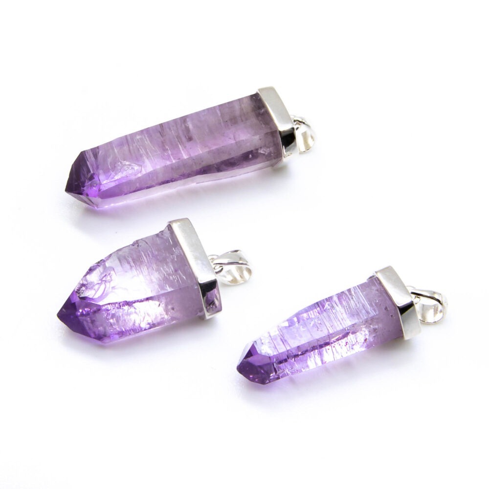 Ohrhänger Amethyst gefasst – Bild 2
