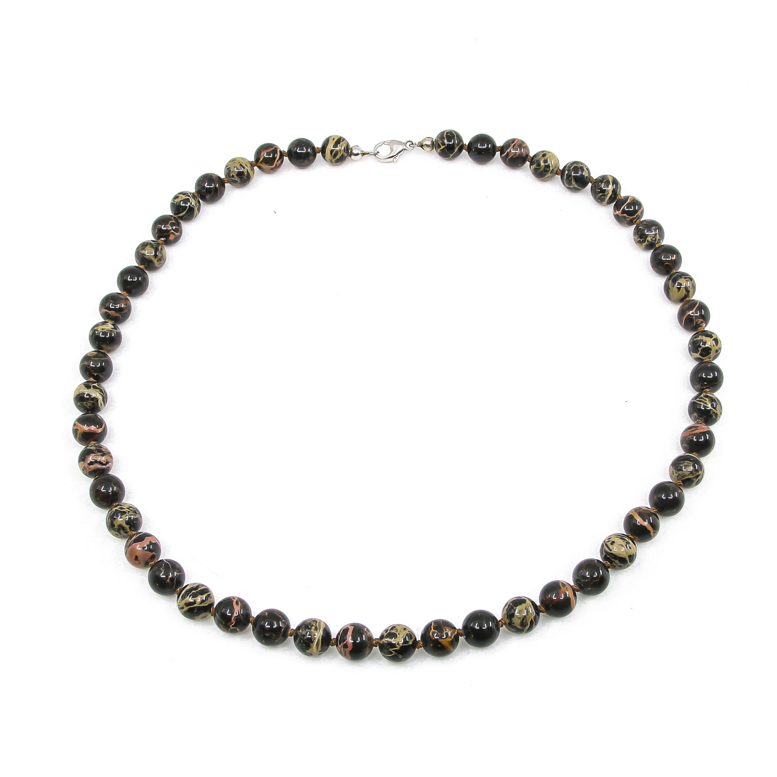 Kette Simmentaler Kalkstein 8mm geknüpft – Bild 2