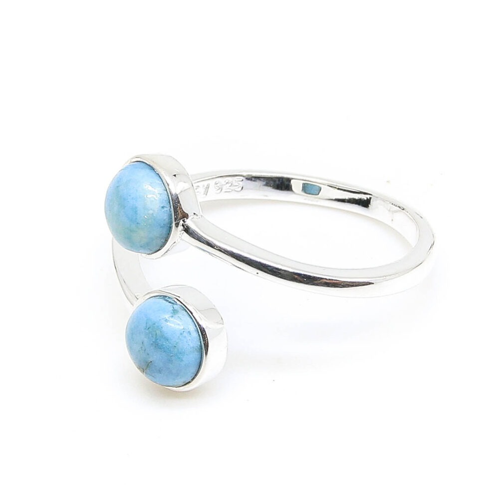 Fingerring Lazulith 6mm Cabochons