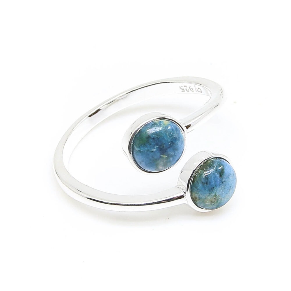 Fingerring Lazulith 6mm Cabochons