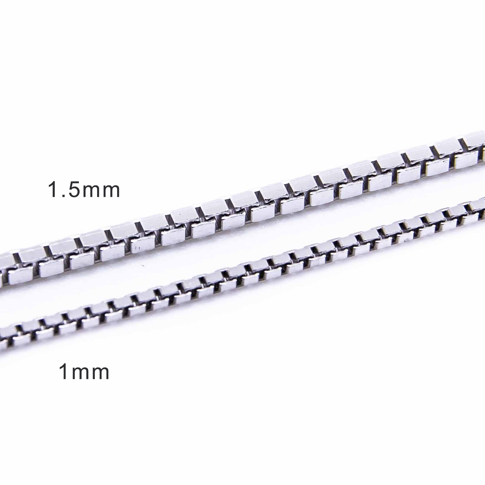 Silberkette Venezianer 1.5mm rhodiniert – Bild 2