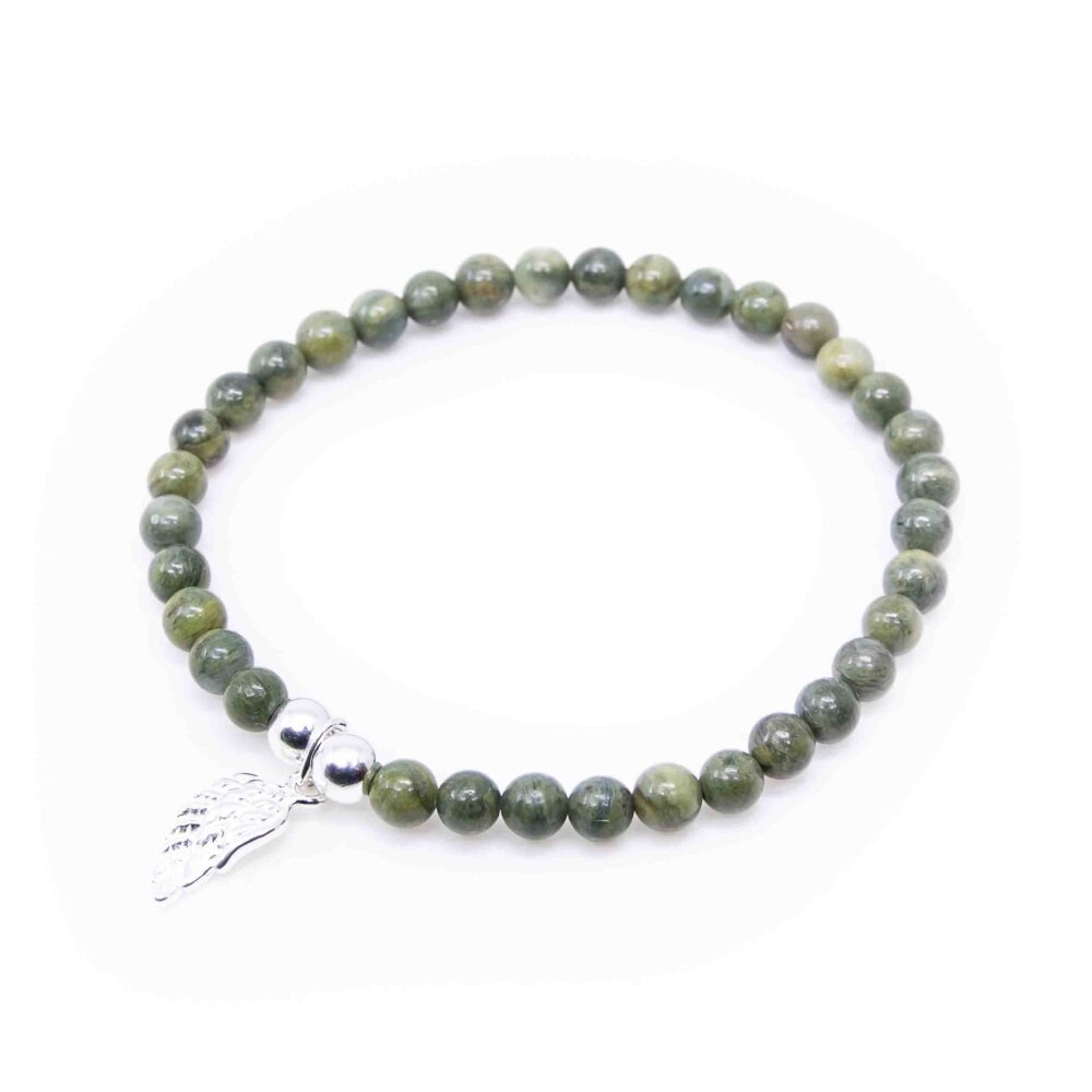 Armband Epidot 5mm mit Charm