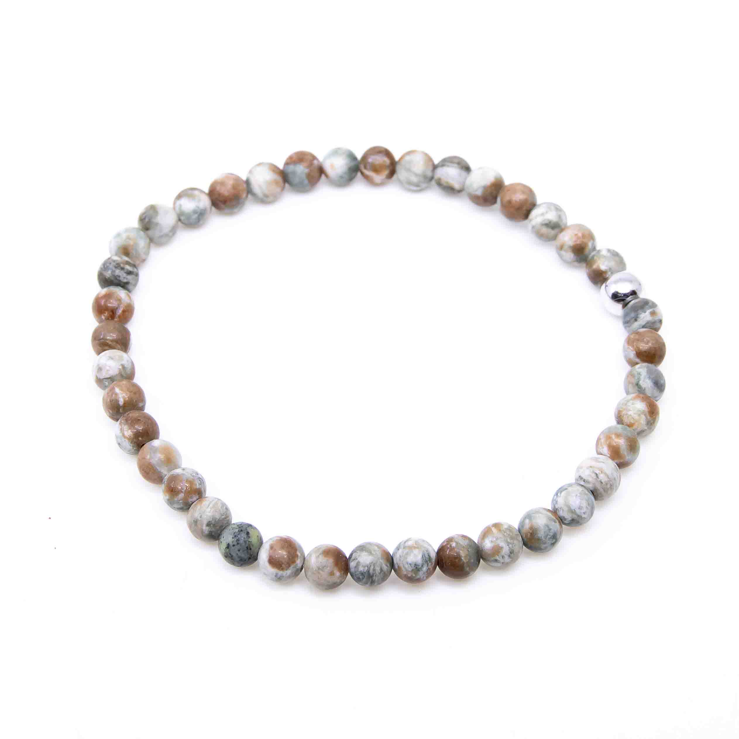 Armband Granat im Diopsidfels 5mm matt