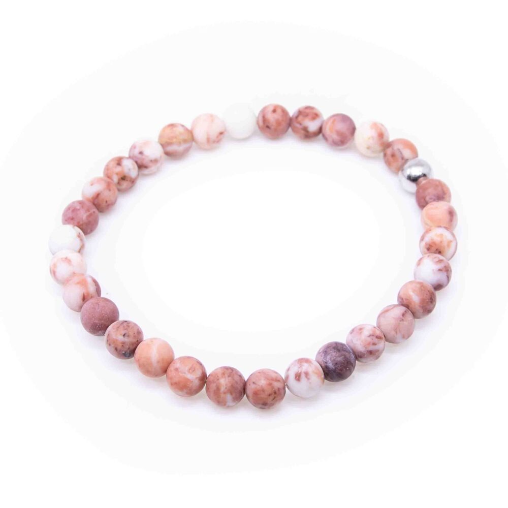 Armband Sassalbo Kalkstein 6mm matt